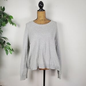 Madewell Sweater Womens Crewneck Gray Open Back Large